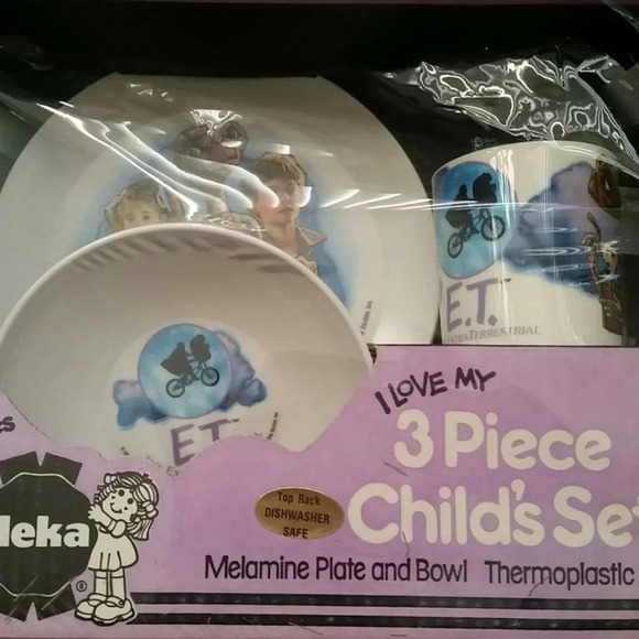 NIB ET Plastic Dish Set NEW in box - vintage - Picture 1 of 4